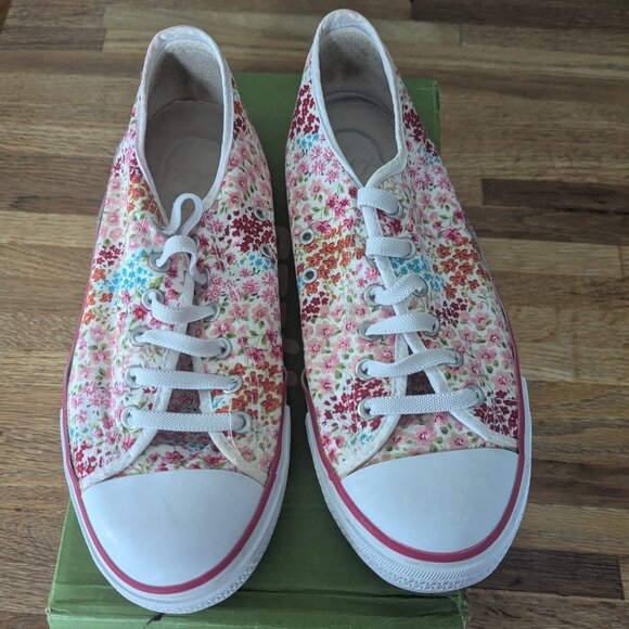 Converse Style Pink Floral Slip On Slippers Women's Size 9 - Picture 1 of 6